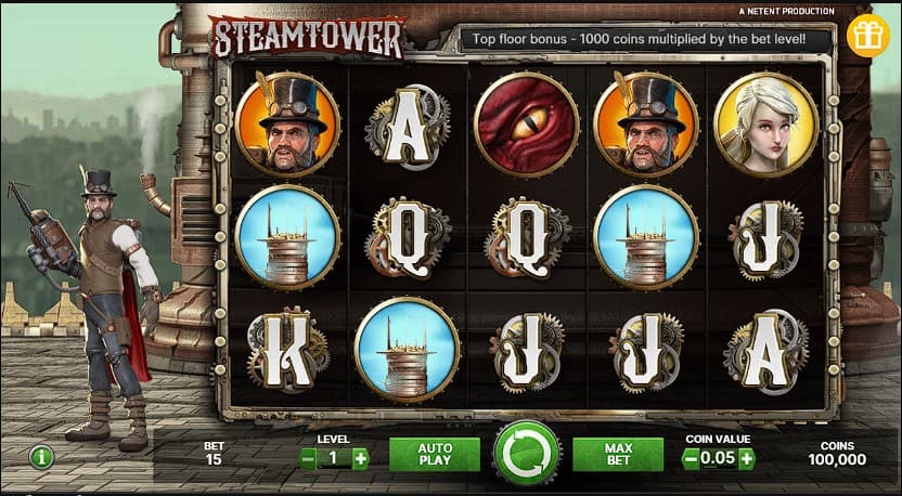 Play Steam Tower Slot Machine by NetEnt 